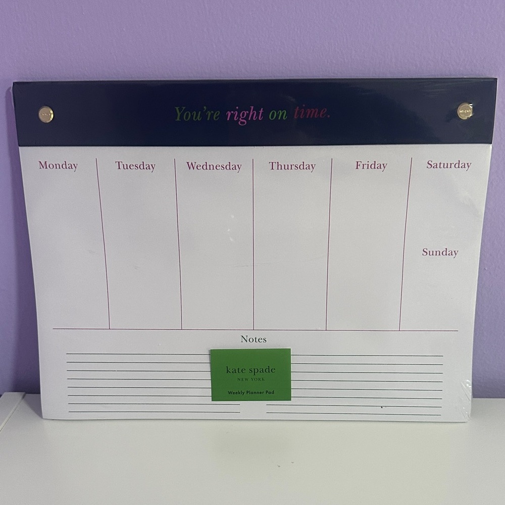 Kate spade you’re right on time weekly planner pad
